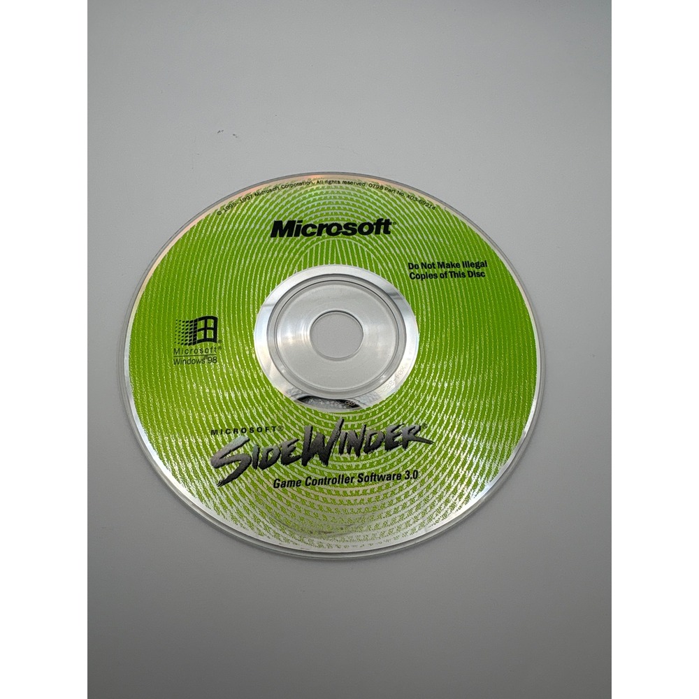 Microsoft SideWinder Game Controller Software 3.0 Windows 98 Installation CD